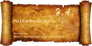 Helfenbein Aliz névjegykártya
